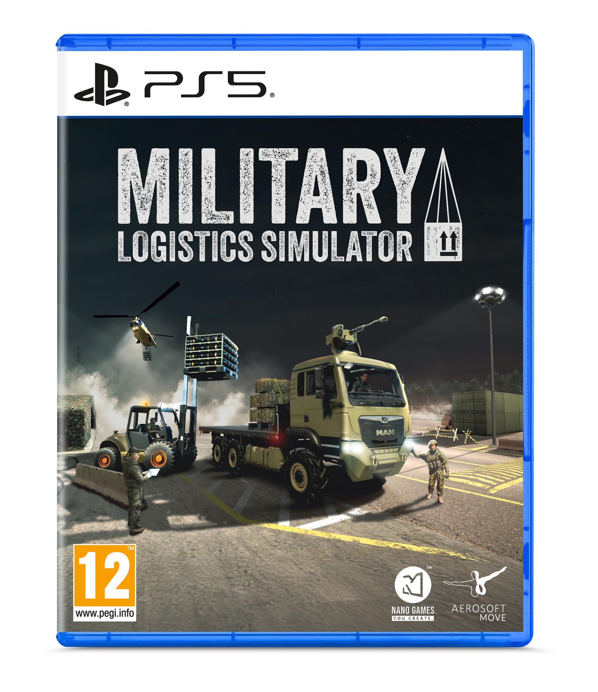 Aerosoft Military Logistics Simulator PS5 (Englische Box) – Realistische Militärlogistik-Simulation – Taktisches Military Strategy Game mit Fahrzeugmanagement, Basisbau & Koop-Modus – PlayStation 5