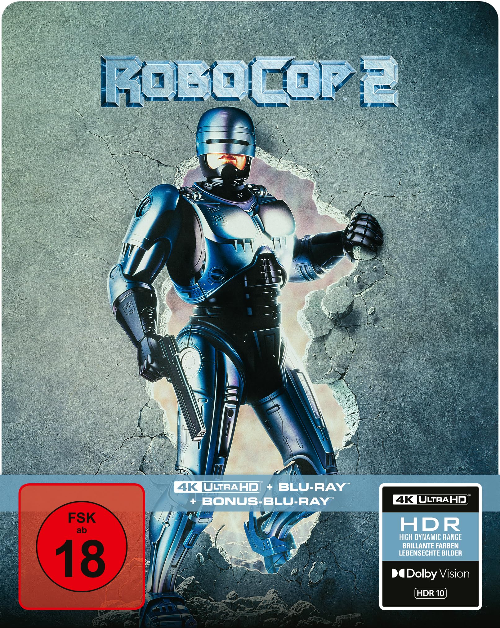 RoboCop 2 - Limitiertes 3-Disc-Steelbook (4K Ultra HD + Blu-ray + Bonus-Blu-ray)