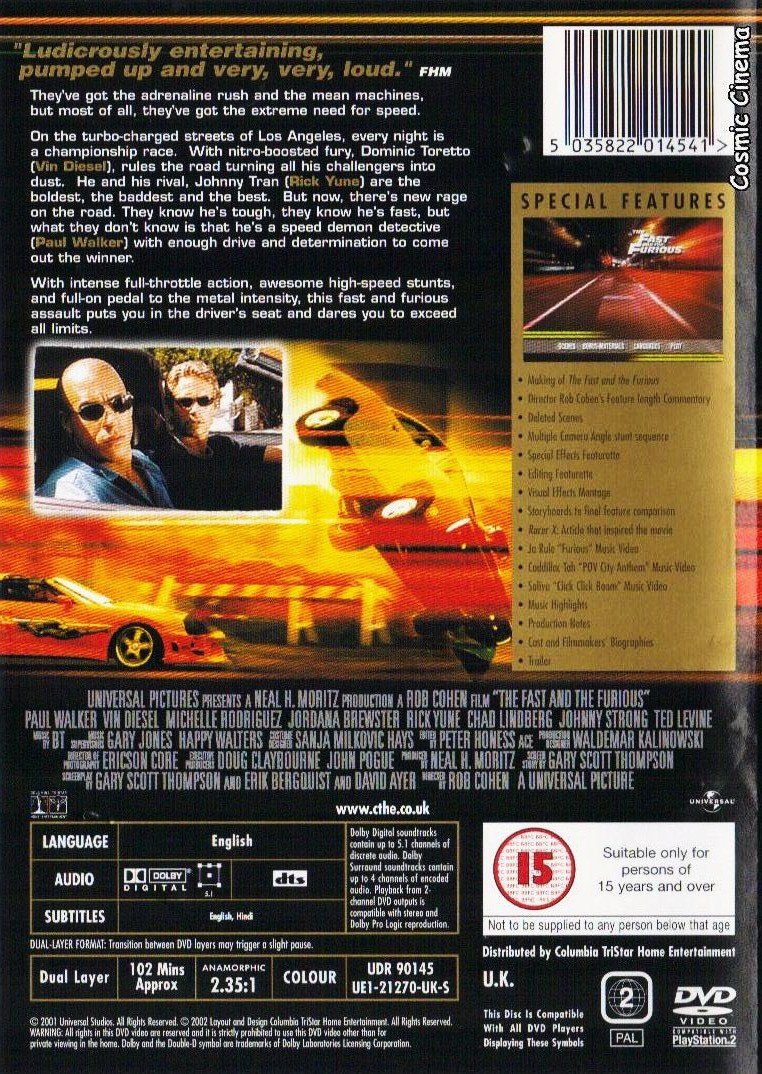 The Fast And The Furious [UK Import]