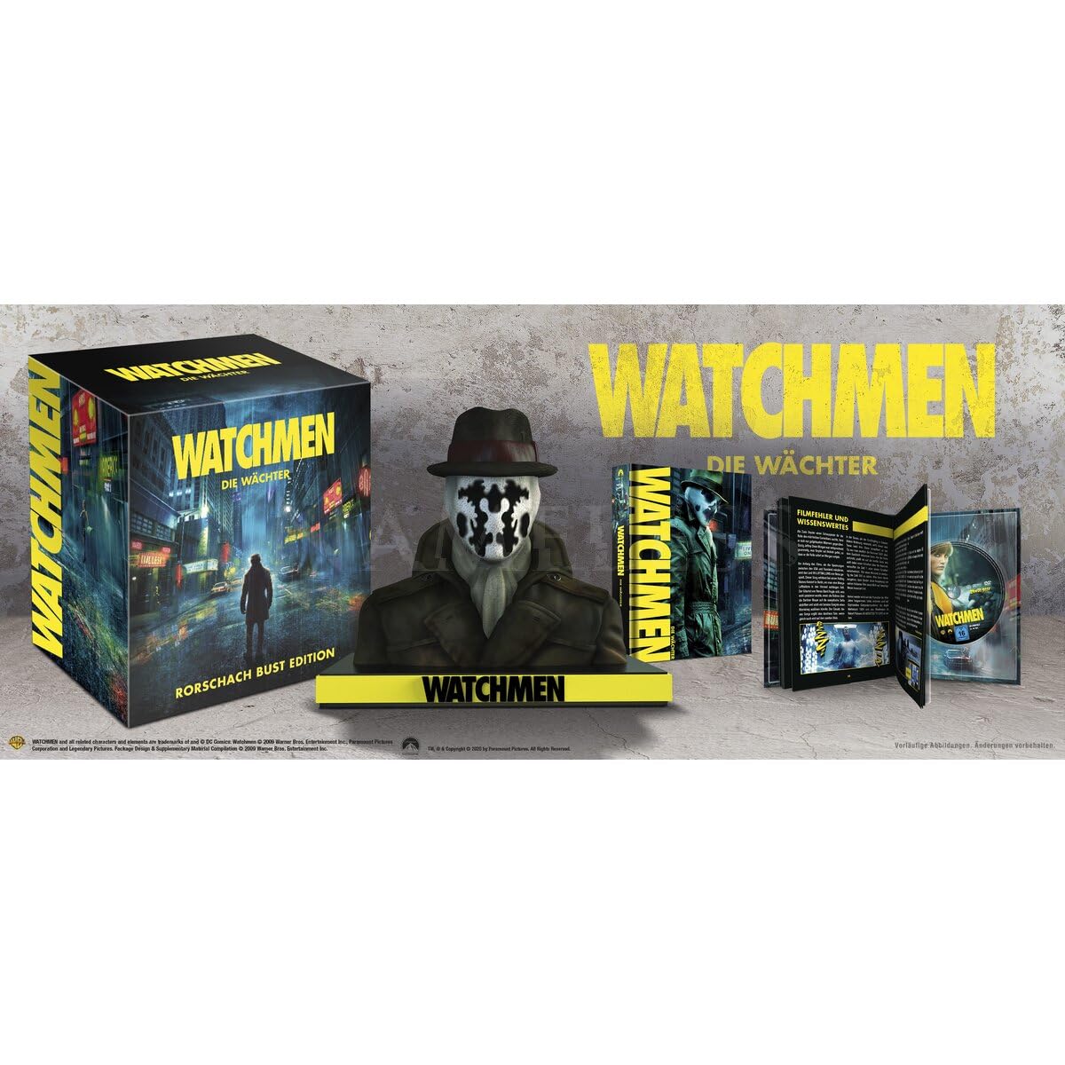 Watchmen - Die Wächter - Büste incl. 5 Disc Mediabook - Limited Edition - 5 Disc Edition (4K Ultra HD) (+ Blu-ray+DVD) (+ Bonus-DVD) (+ Rorschach-Büste)