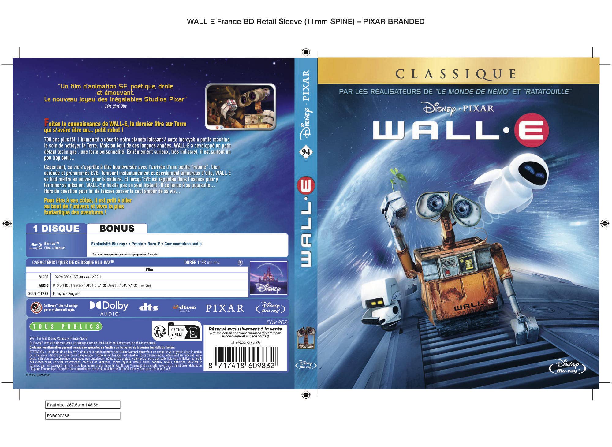 Wall-e [Blu-ray] [FR Import]