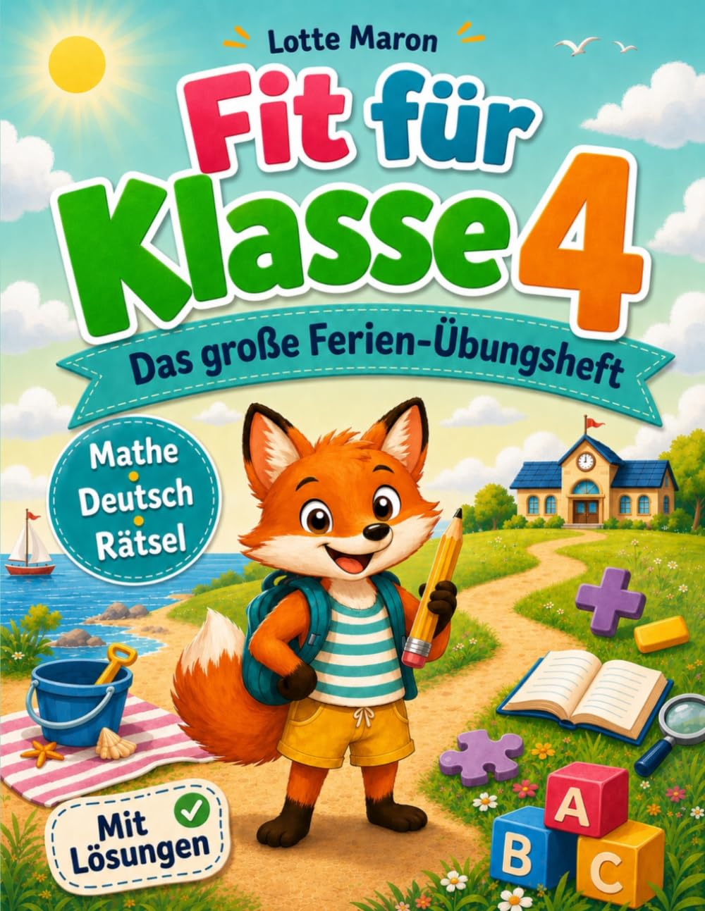 Fit für Klasse 4 | Das große Ferien Übungsheft: Spielerisch üben in den Sommerferien ganz ohne Druck | Mathe, Deutsch und knifflige Rätsel für einen starken Start in die 4. Klasse, mit Lösungen